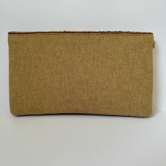 Shirdee Beaded Leopard Bee Red Black Stripe Clutch Shoulder Bag - Picture 5 of 6